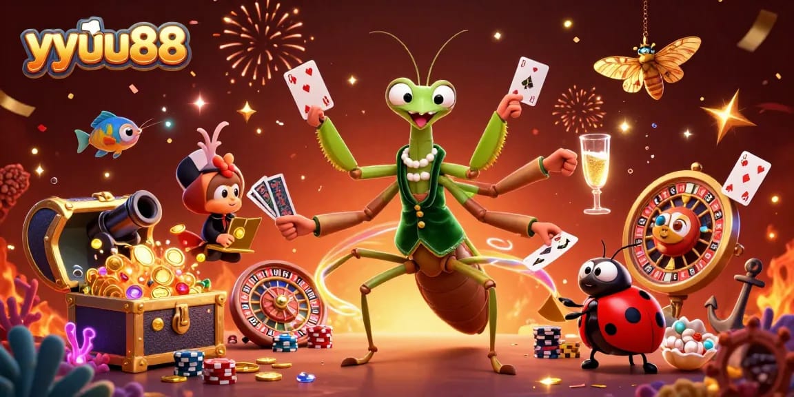 yyuu88 showcases thrilling casino excitement with a mantis card sharp and ladybug pit boss delivering an engaging experience.