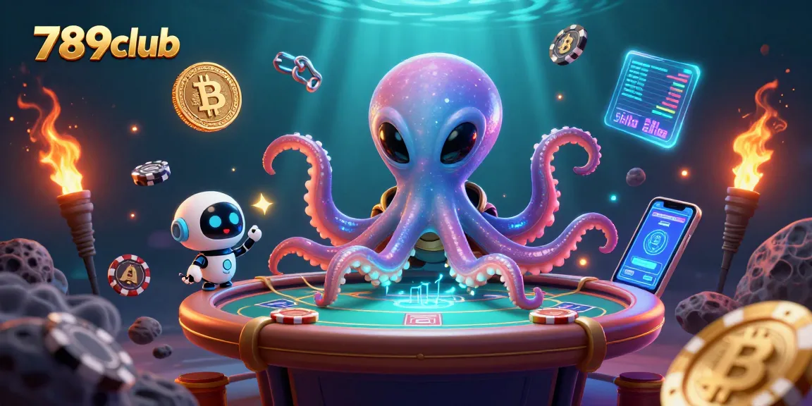Engage with thrilling poker action at 789club with unique alien characters and neon crypto elements.