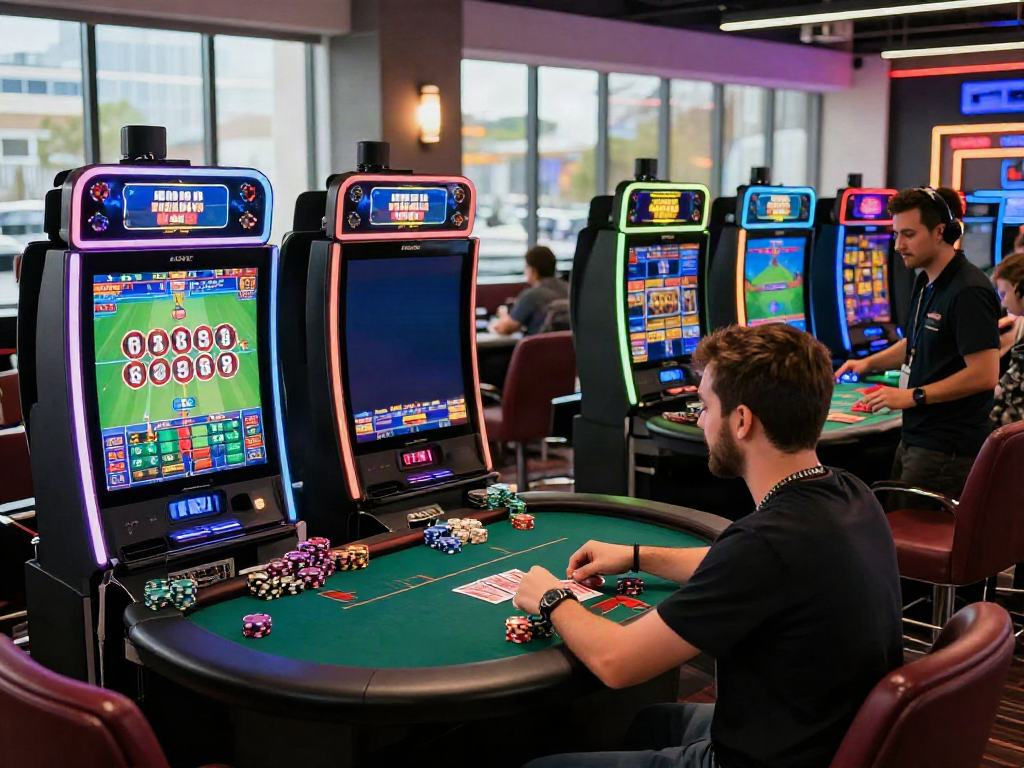 Dynamic online gaming scene at SIN88 with players enjoying live casino games and sports betting