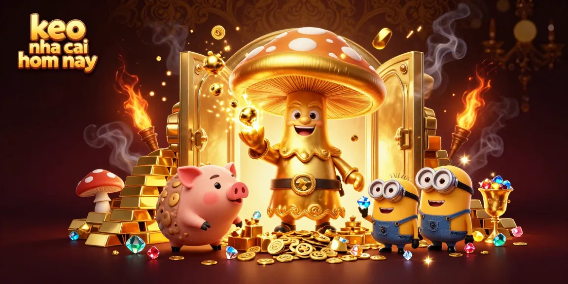 Experience thrilling action in a vibrant scene celebrating keo nha cai hom nay with golden treasures and magical characters.