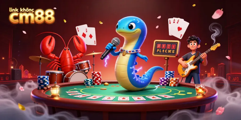 Experience link không chặn cm88 with a vibrant underwater casino scene, featuring dynamic characters and exciting gaming elements.