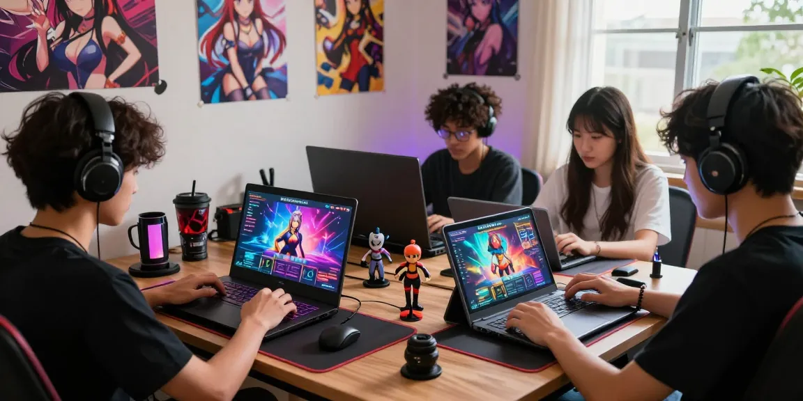 Engaging scene of players enjoying hentai game online with vibrant graphics and gaming setup.