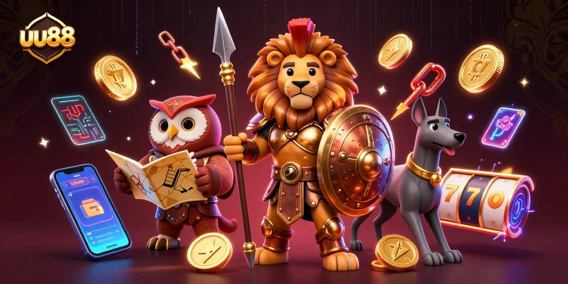 Engage with thrilling slots at uu88, featuring charismatic 3D characters and vibrant crypto elements.