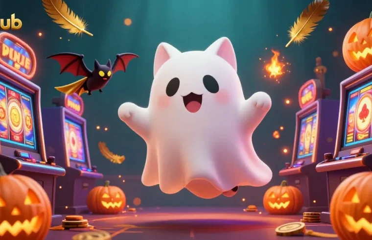 Hitclub’s vibrant ghostly casino scene engages players with dazzling animations, glowing tokens, and lively characters.